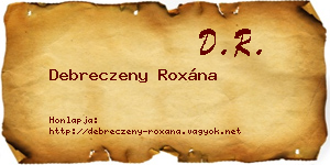 Debreczeny Roxána névjegykártya