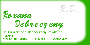 roxana debreczeny business card